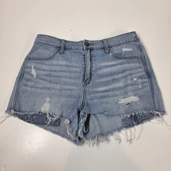 aerie Pants - aerie women's shorts chambray cut off decroative pockets medium